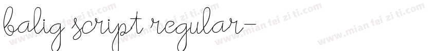 balig script regular字体转换